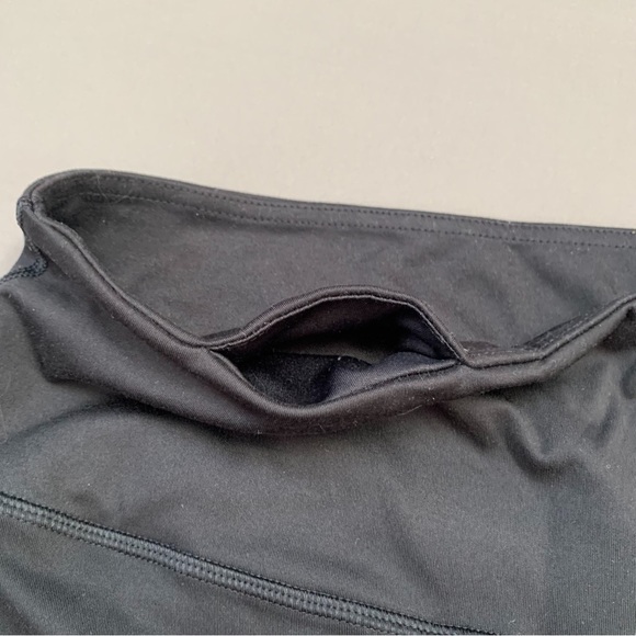 GLYDER black mesh stripe crops cropped yoga workout leggings, M. - Picture 3 of 8